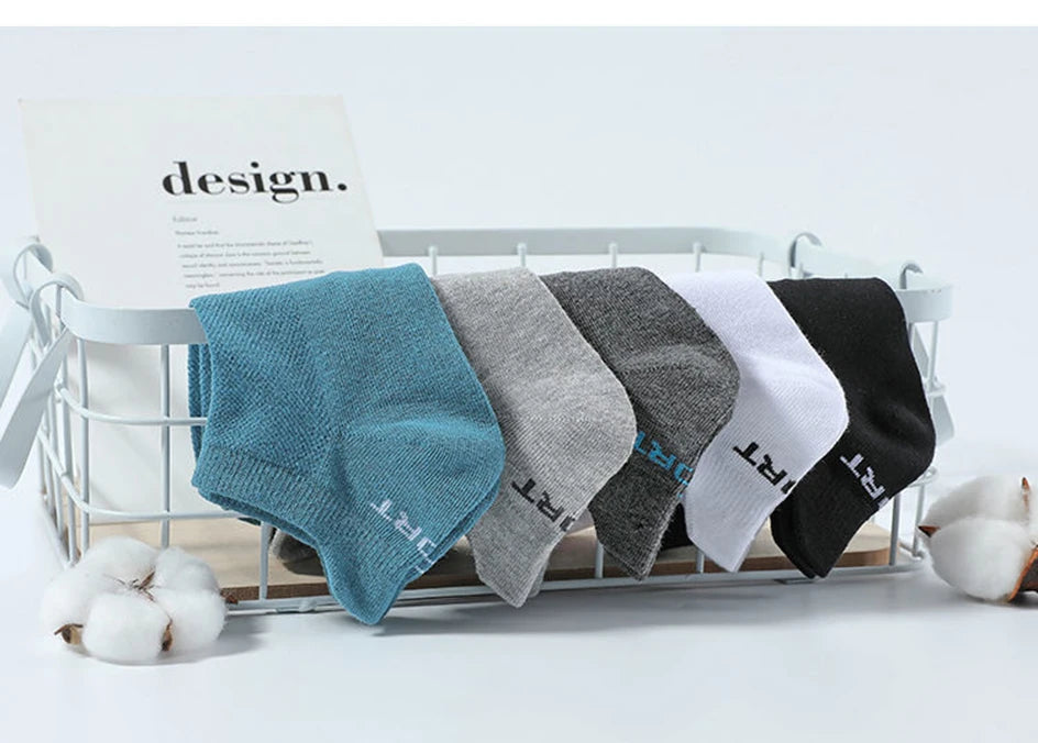 5/10 Pairs Cotton Men's Short Socks Crew Ankle Breathable Mesh Sports Casual Women Summer Low-Cut Thin Sock for Male