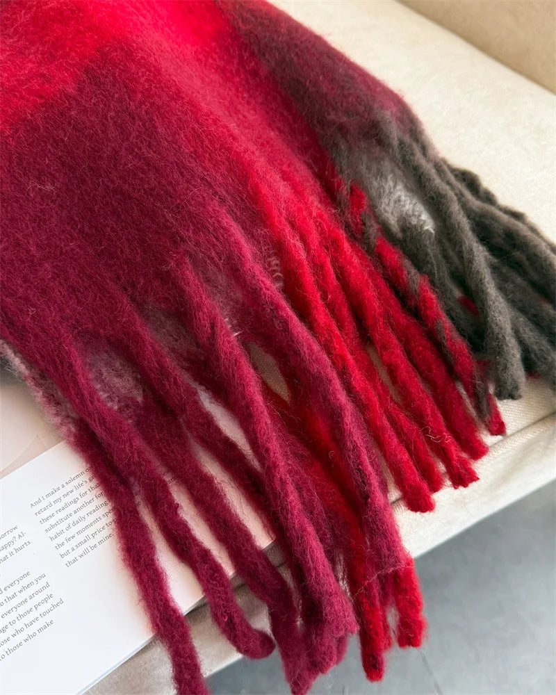 2025 NEW Luxury Cashmere Women Plaid Scarf Winter Warm Shawl and Wrap Bandana Pashmina Long Tassel Female Foulard Thick Blanket