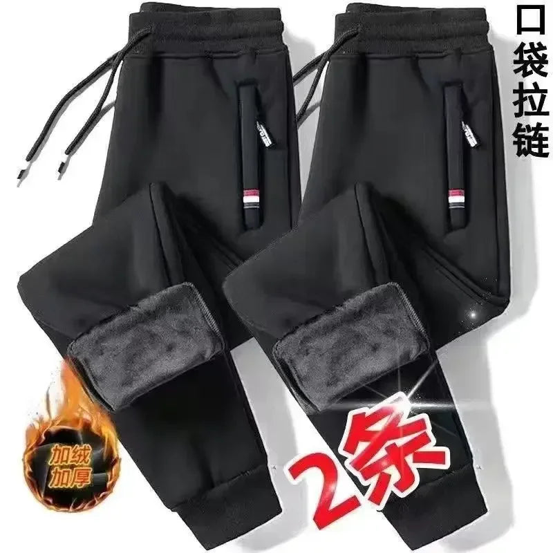 2024 Autumn Winter Plush Thickened Sports Pants for Men  Warm Casual Joggers Pants Loose Leggings for Men Sweatpants