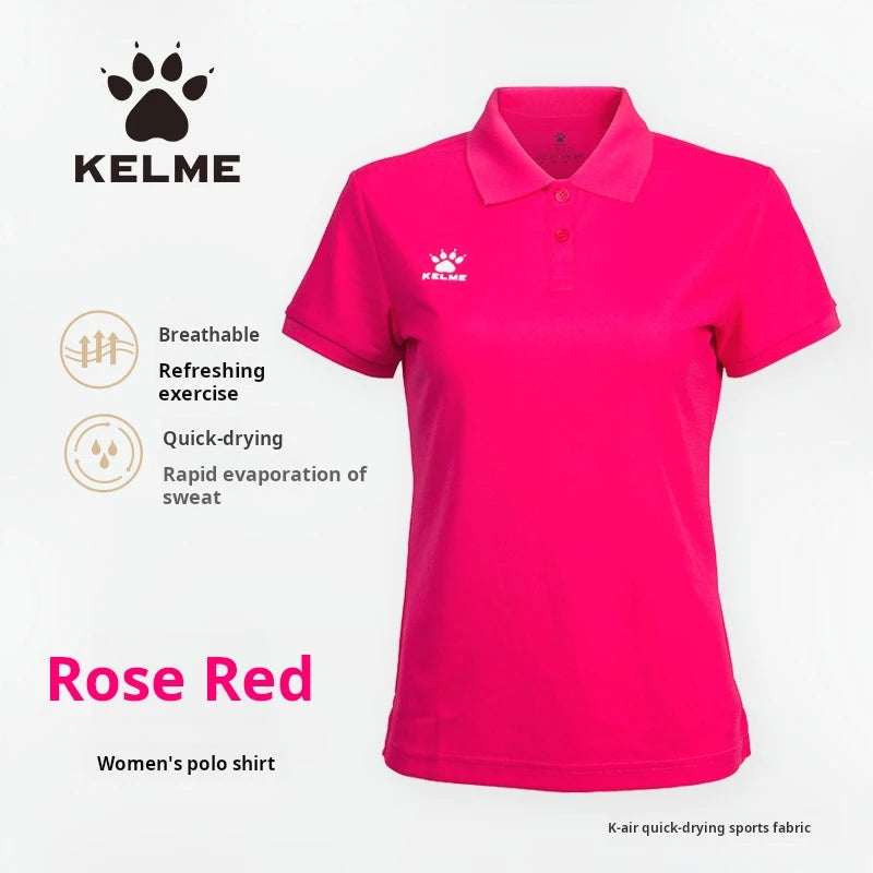 Kelme Polo Shirt Men Summer Quick Drying Short Sleeve T-shirt Club Training Football Uniforms Custom Culture Shirt