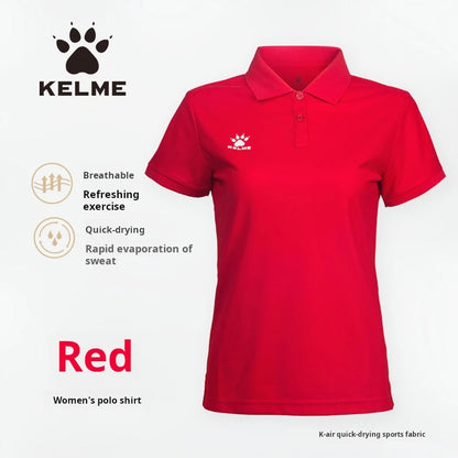 Kelme Polo Shirt Men Summer Quick Drying Short Sleeve T-shirt Club Training Football Uniforms Custom Culture Shirt
