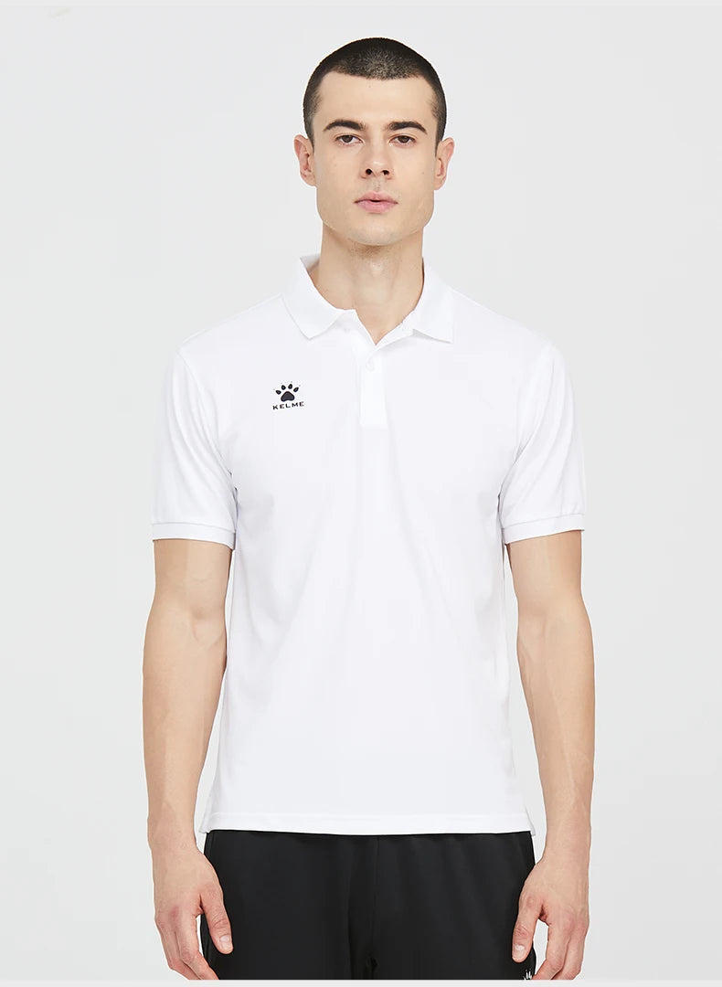 Kelme Polo Shirt Men Summer Quick Drying Short Sleeve T-shirt Club Training Football Uniforms Custom Culture Shirt