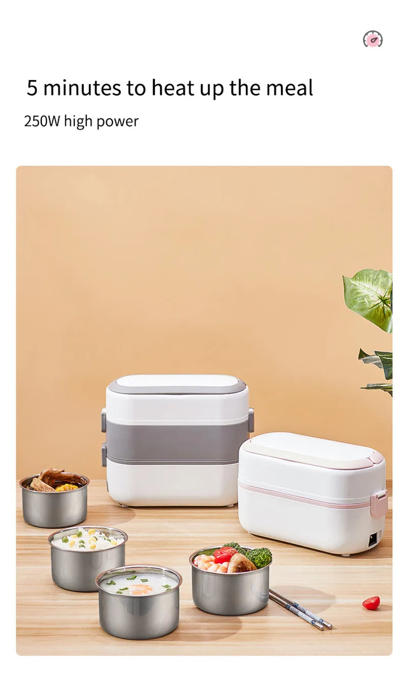 Portable Electric Heating Lunch Box Multi-Functional Reservation Electric Bento Box for Office Workers And Students