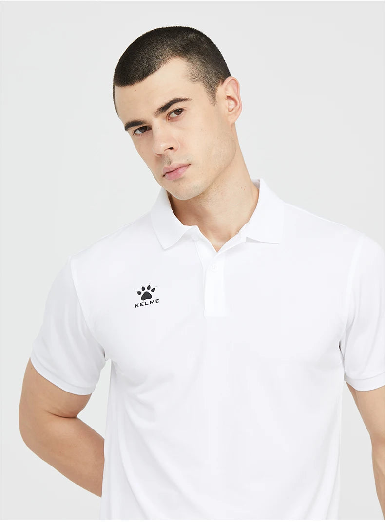 Kelme Polo Shirt Men Summer Quick Drying Short Sleeve T-shirt Club Training Football Uniforms Custom Culture Shirt