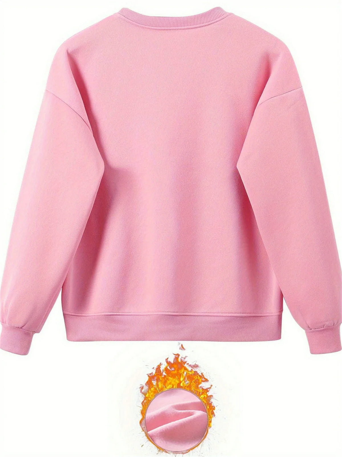 Women's Autumn/Winter Hip Hop Casual Street Fashion Heart Pattern Printed Round Neck Sweatshirt+Sweatpants Warm Set