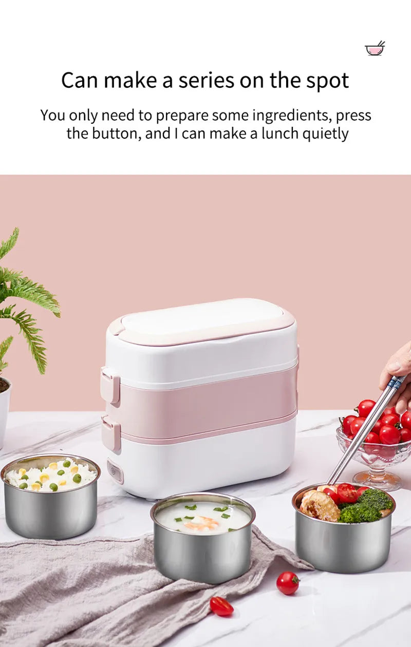 Portable Electric Heating Lunch Box Multi-Functional Reservation Electric Bento Box for Office Workers And Students