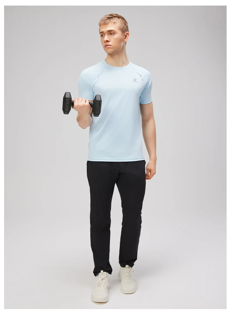 Kelme Men's Sports Tops Quick-drying Fitness Clothes Outdoor Running Breathable Short-sleeved Soccer Basketball T-shirt