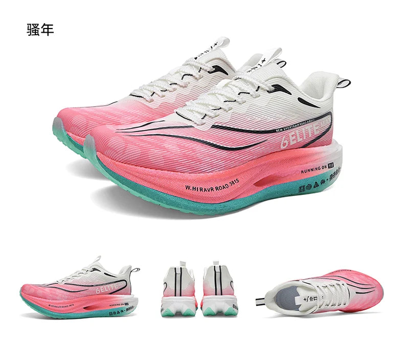 Men Running Shoes Carbon Plate Marathon Speciality Sports Breathable Lightweight Women's Comfortable Nonskid Leisure Sneakers