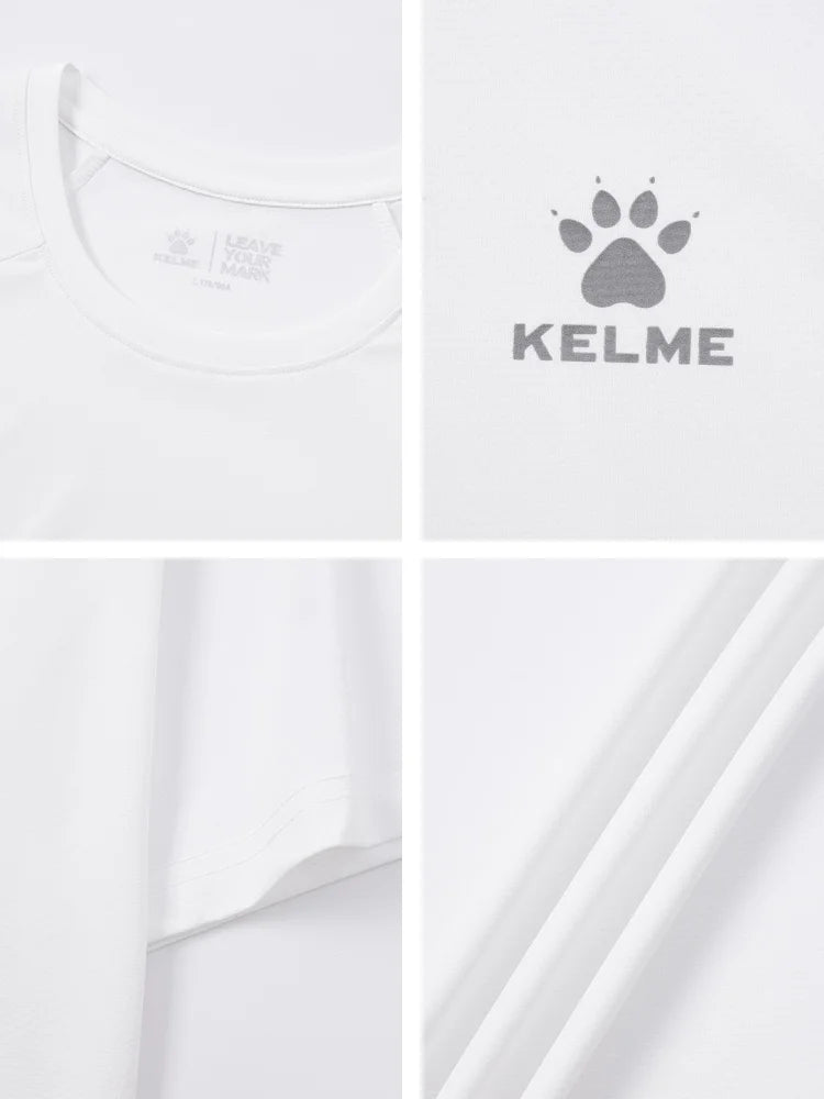 Kelme Men's Sports Tops Quick-drying Fitness Clothes Outdoor Running Breathable Short-sleeved Soccer Basketball T-shirt