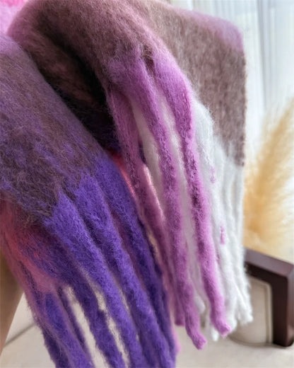 2025 NEW Luxury Cashmere Women Plaid Scarf Winter Warm Shawl and Wrap Bandana Pashmina Long Tassel Female Foulard Thick Blanket