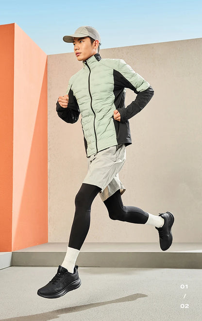 Xtep Running Shoes For Men 2024 Winter Stability Cushioning Lace Up Sports Shoes Keep Warm Jogging Soft Sneakers 876419370035