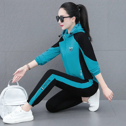 Fall Hot Sale Of The Season Women's Hooded Jacket Outdoor Sports Casual Loose Fit Windproof Large Size Two-Piece Set New Arrival