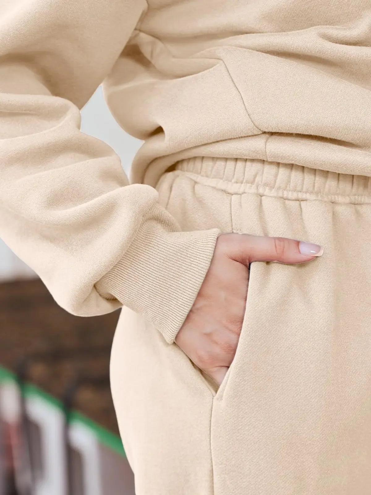 Hot Sale Of The Season Pure Color Casual Sportswear Hoodie Pants Women's Set No Pocket Cross-Border Independent Station Polyeste