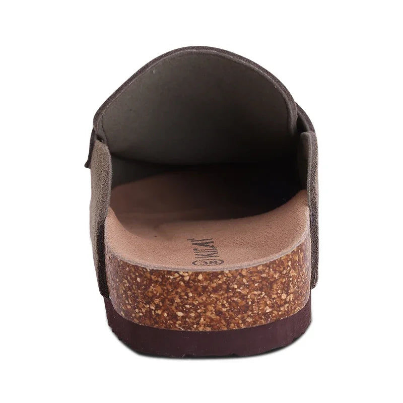 Litfun New Women Clogs For Women Fashion Cork Suede Mules Slipper Classic Cork Antislip For Outdoor Slippers With Arch Support