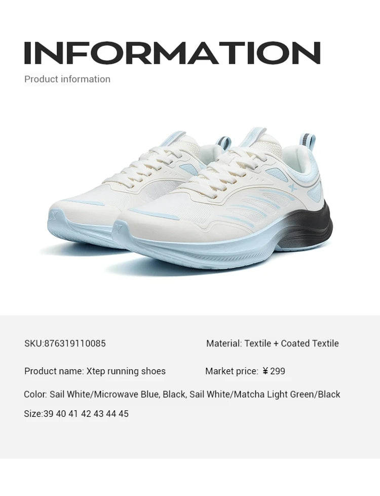 Xtep Running Shoes For Men 2024 Autumn Comfortable Cushioning Lightweight Wear-Resistant Soft Stability Sneakers  876319110085