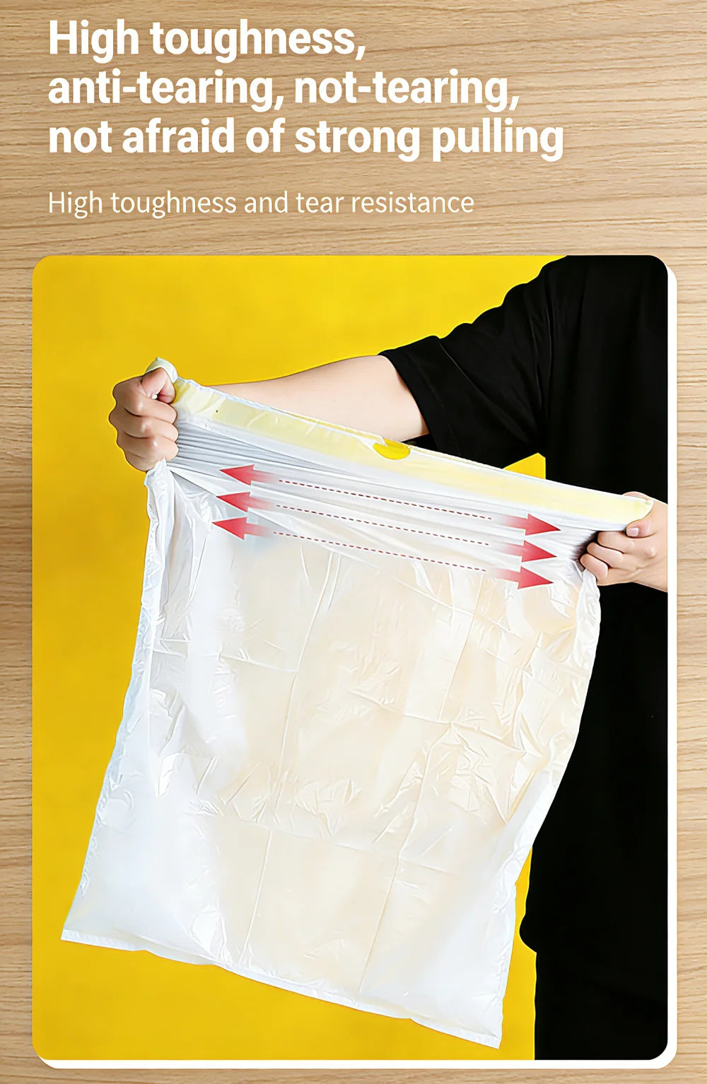 MILONG 100PCS Drawstring Trash Bags 13 Gallon Strong Large Household Portable Thickened Disposable Garbage Plastic  Waste Bags