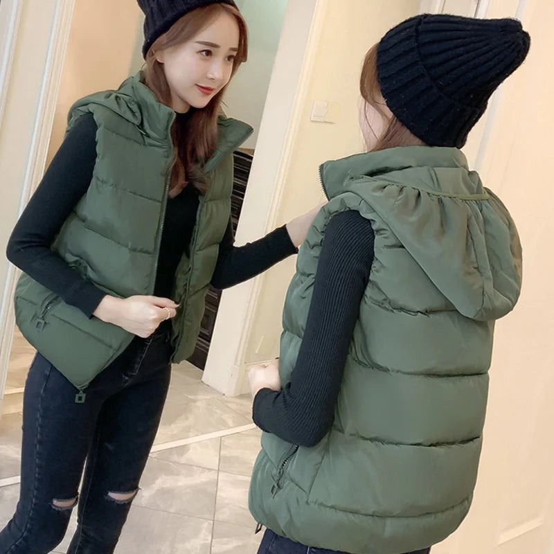 ort Padded Vest Women's Sle Quilted Jaet Slim Fit ex Zipper Closure Cotton Polyester Blend Autumn Winter Outerwear