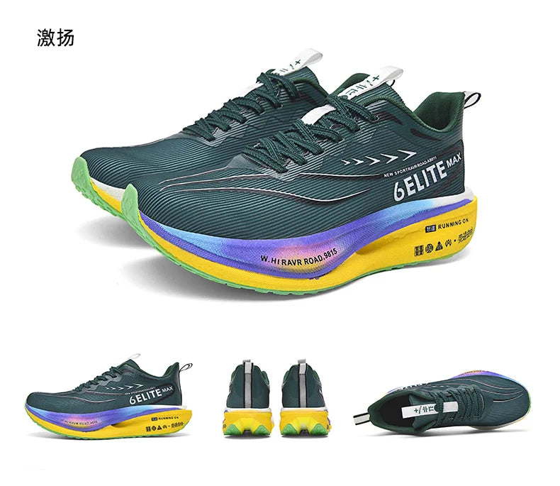 Men Running Shoes Carbon Plate Marathon Speciality Sports Breathable Lightweight Women's Comfortable Nonskid Leisure Sneakers