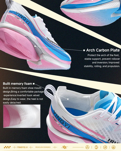 IRUNSVAN  Shadow Wing 2.0 Professional Training Racing Running Lightweight Carbon Plate Men Cushioning Shock