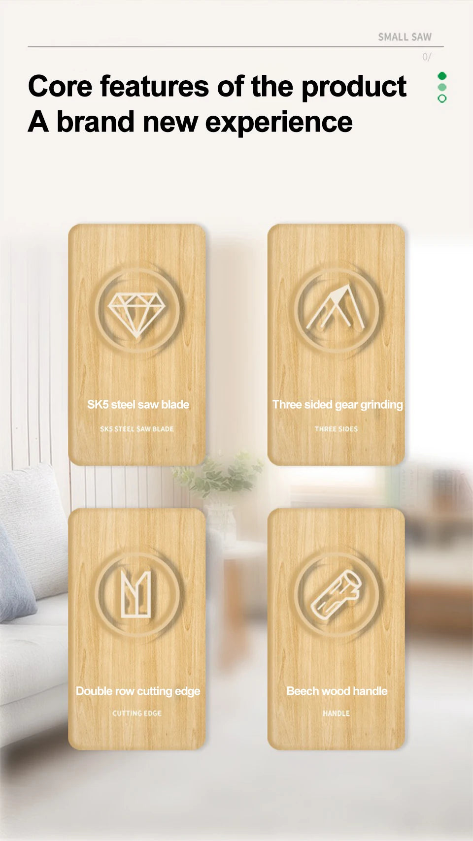 Japanese Style Hand Saw Non-slip Wooden Handle Pull Saw Flush Cut Saw Flexible Handsaw Woodworking Cutting Tool Hand Saw