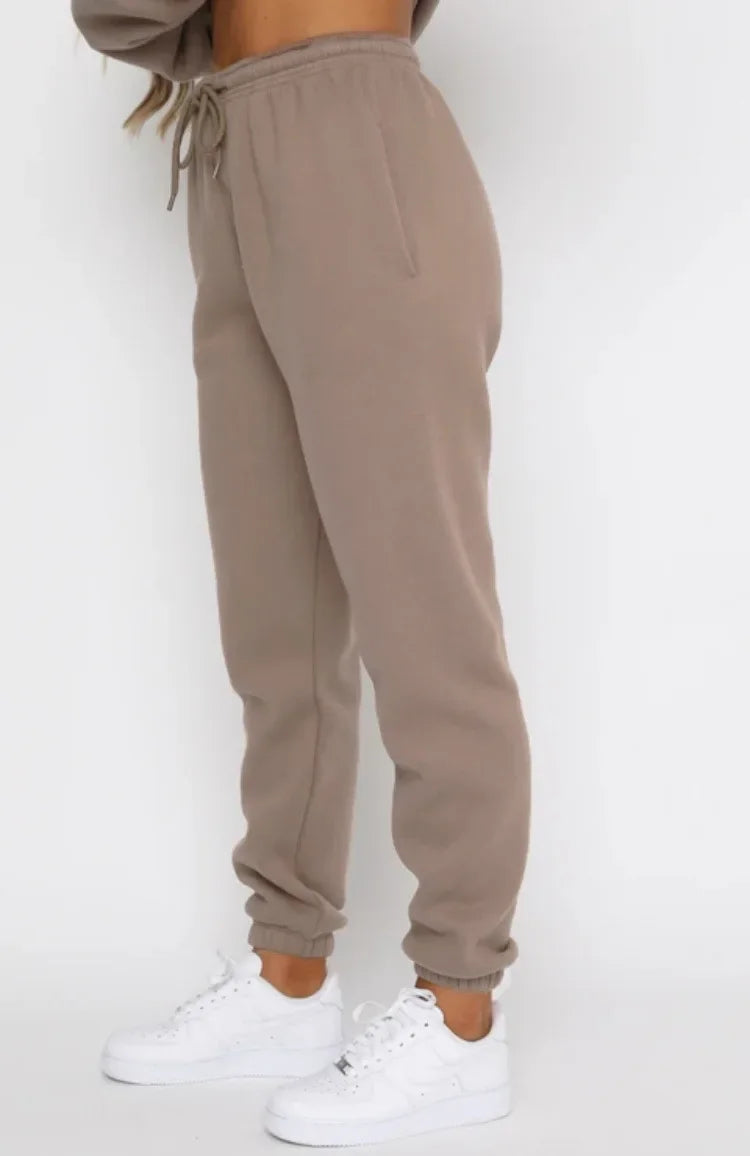 Fashionable Casual Long Sleeve Sweatshirtsuit Women's Clothing Round Neck Pullover Trousers Solid Color Autumn Winter Collection