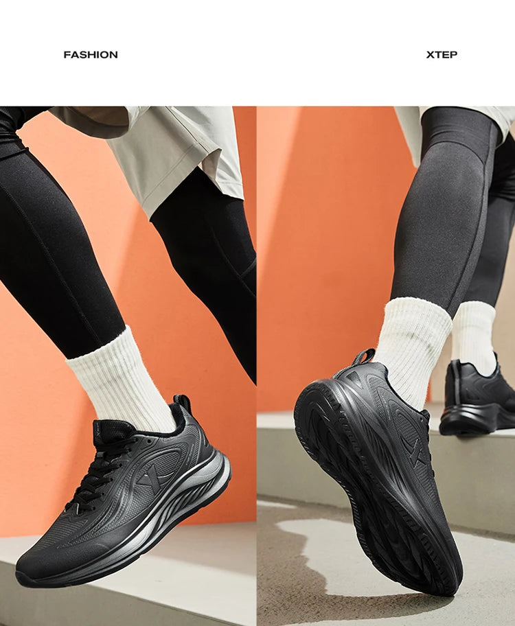 Xtep Running Shoes For Men 2024 Winter Stability Cushioning Lace Up Sports Shoes Keep Warm Jogging Soft Sneakers 876419370035