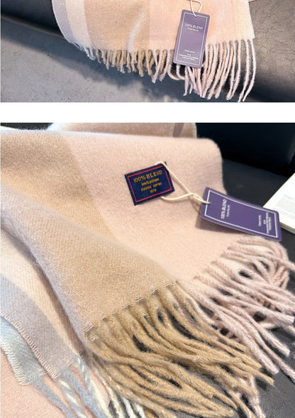 2025 New Wool Women Scarf Luxury Cashmere Winter Blanket Wraps Casual Plaid Print Pashmina Bufanda Travel Poncho Stoles Echarpe