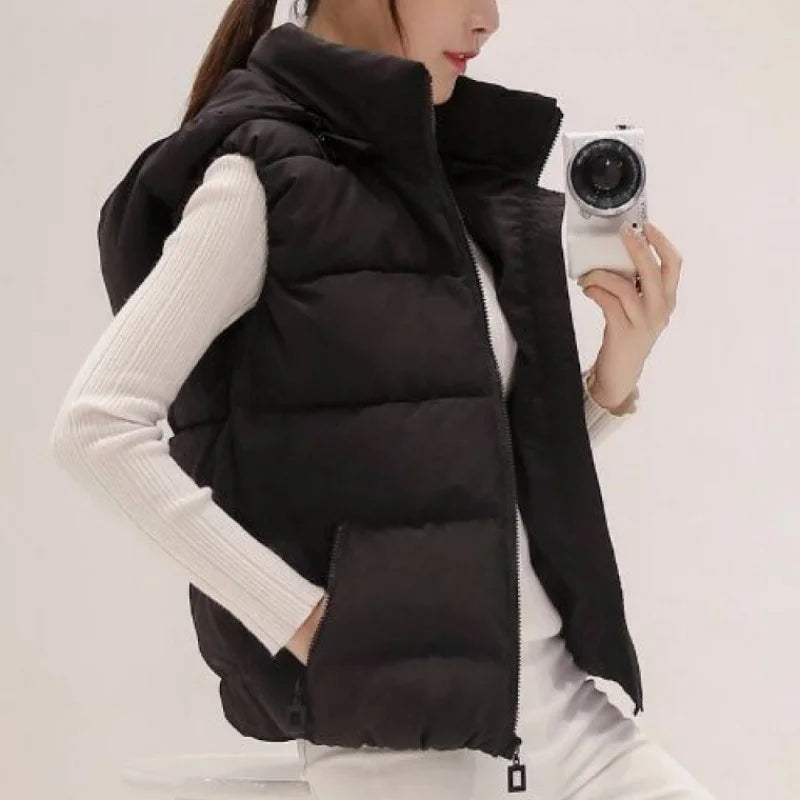 ort Padded Vest Women's Sle Quilted Jaet Slim Fit ex Zipper Closure Cotton Polyester Blend Autumn Winter Outerwear
