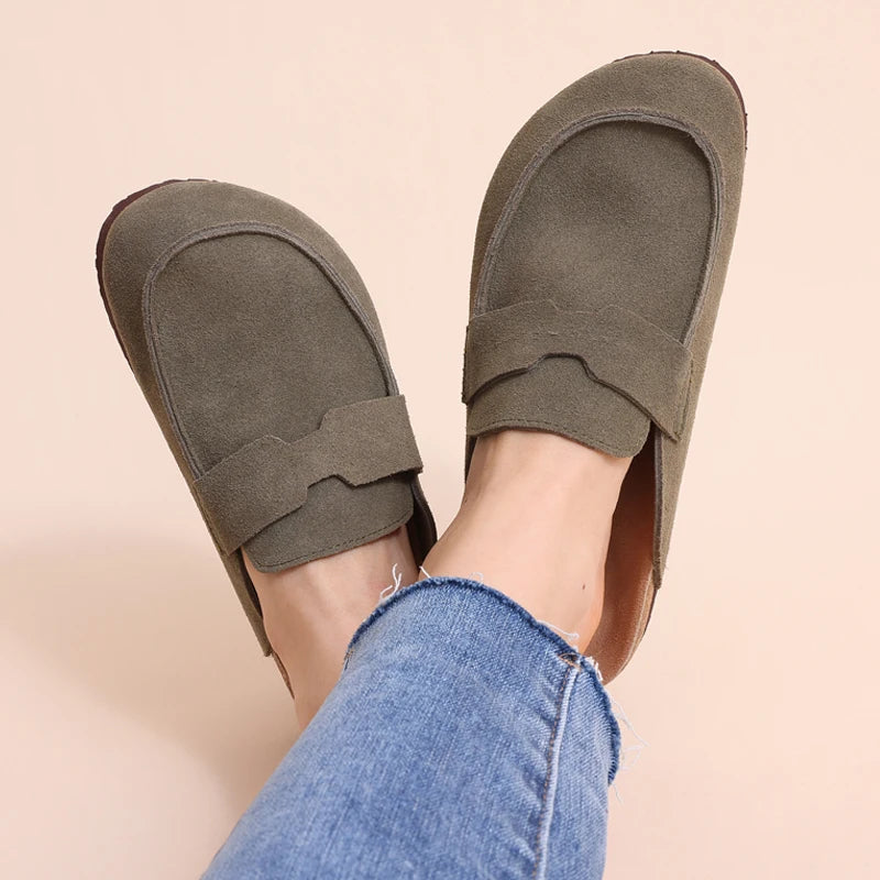 Litfun New Women Clogs For Women Fashion Cork Suede Mules Slipper Classic Cork Antislip For Outdoor Slippers With Arch Support