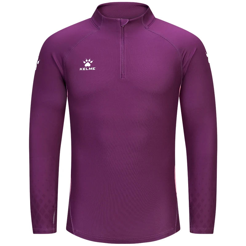 Kelme Sports Hoodie Half Zip Running Long Sleeved Men's Autumn And Winter Fitness Jacket Football Training Suit Running