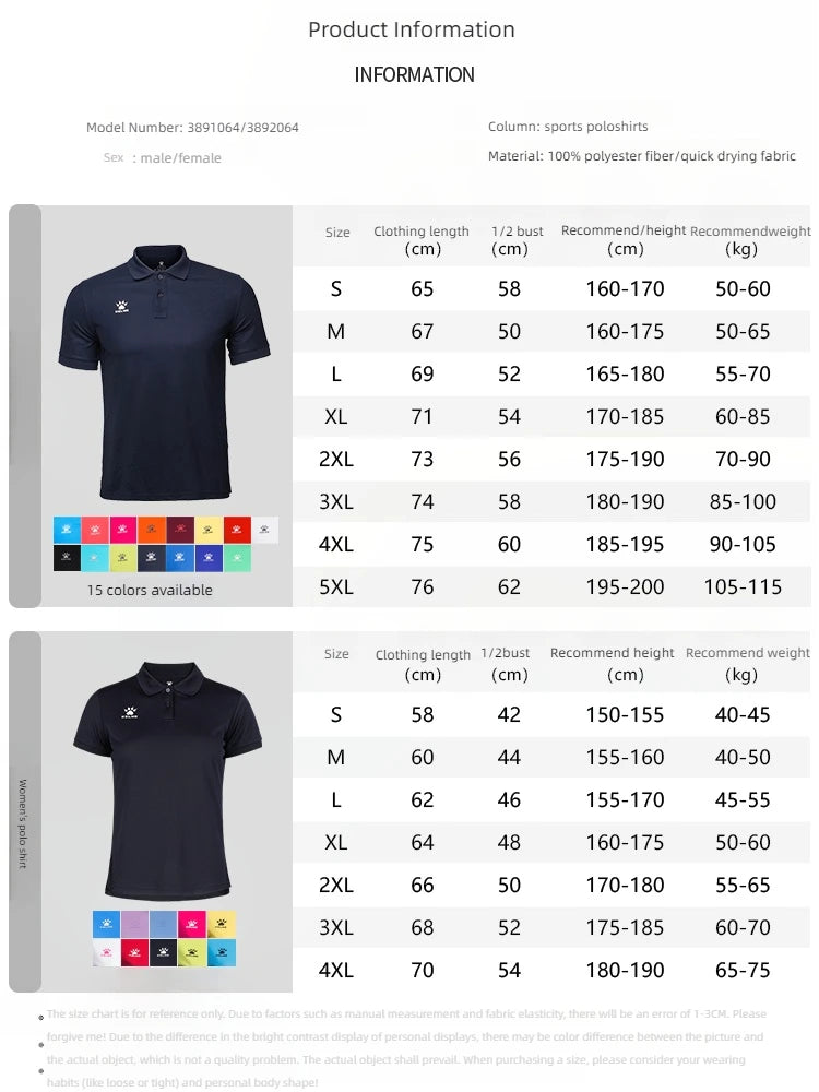 Kelme Polo Shirt Men Summer Quick Drying Short Sleeve T-shirt Club Training Football Uniforms Custom Culture Shirt