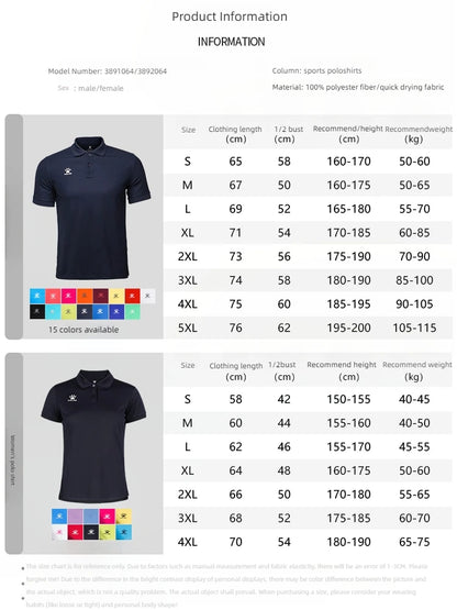 Kelme Polo Shirt Men Summer Quick Drying Short Sleeve T-shirt Club Training Football Uniforms Custom Culture Shirt