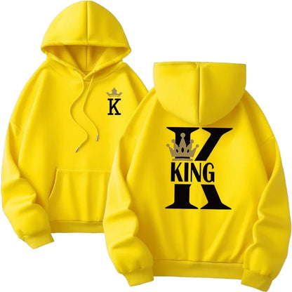 Hot Sales Mens Womens Hoodies King Queen Printing Sweatshirts Versatile Casual Couple's Clothing Daily Pullover Fall Winter Y2k