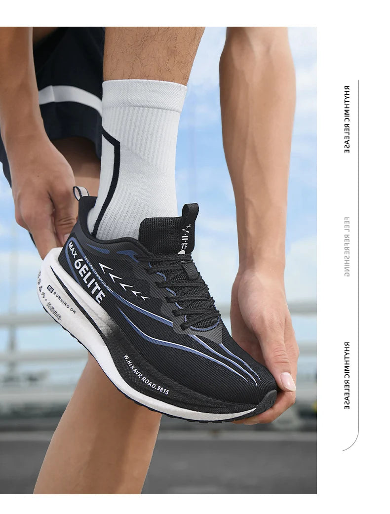 Men Running Shoes Carbon Plate Marathon Speciality Sports Breathable Lightweight Women's Comfortable Nonskid Leisure Sneakers