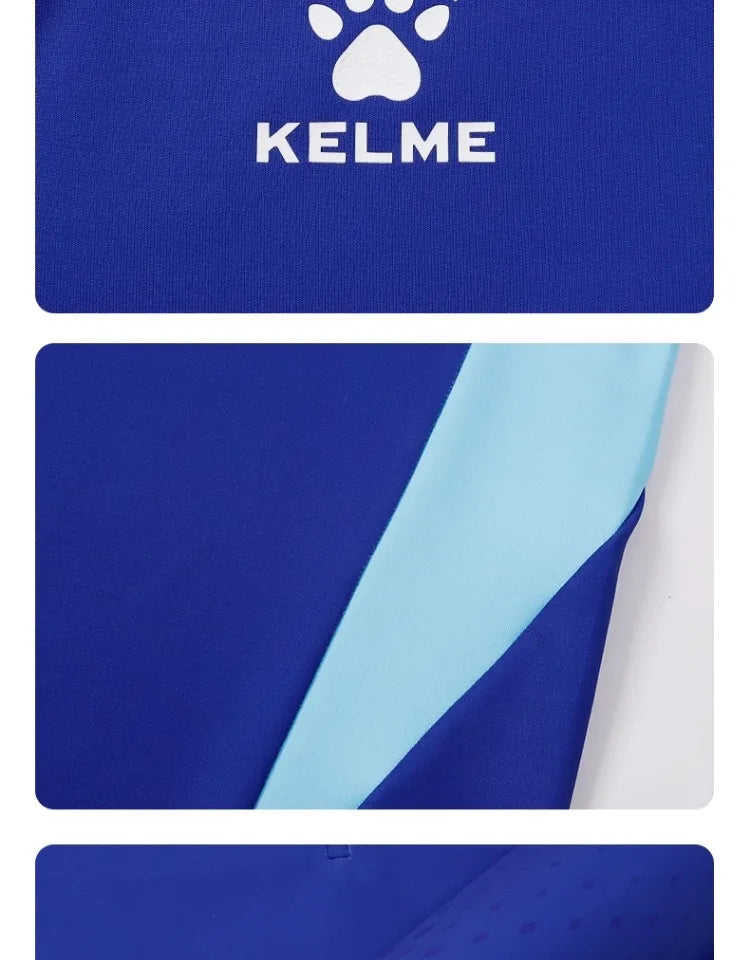 Kelme Sports Hoodie Half Zip Running Long Sleeved Men's Autumn And Winter Fitness Jacket Football Training Suit Running