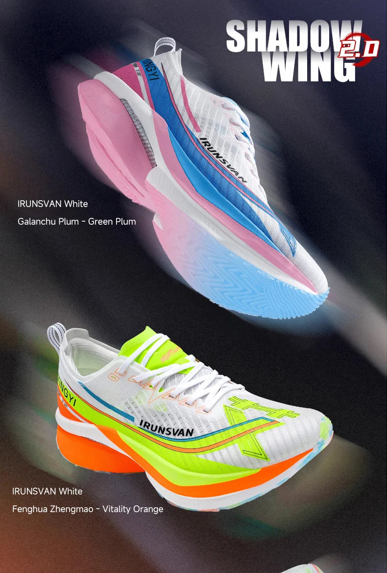 IRUNSVAN  Shadow Wing 2.0 Professional Training Racing Running Lightweight Carbon Plate Men Cushioning Shock