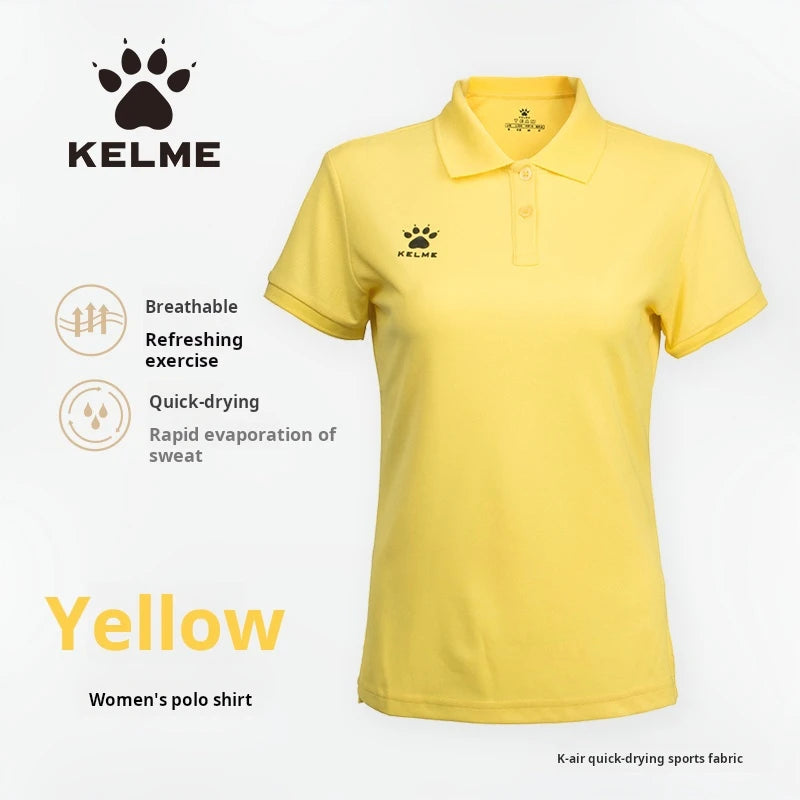 Kelme Polo Shirt Men Summer Quick Drying Short Sleeve T-shirt Club Training Football Uniforms Custom Culture Shirt