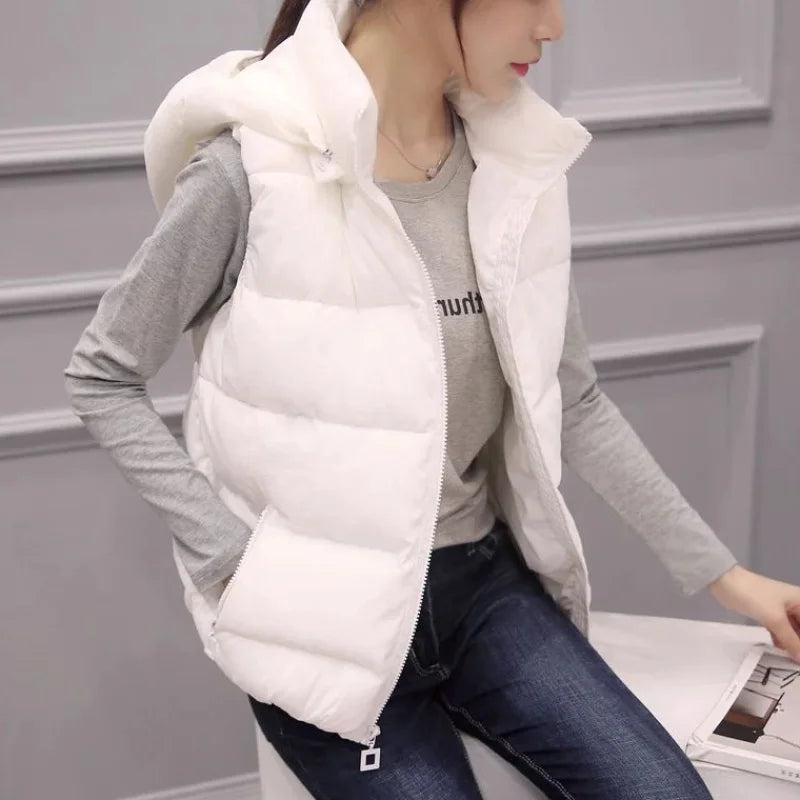 ort Padded Vest Women's Sle Quilted Jaet Slim Fit ex Zipper Closure Cotton Polyester Blend Autumn Winter Outerwear