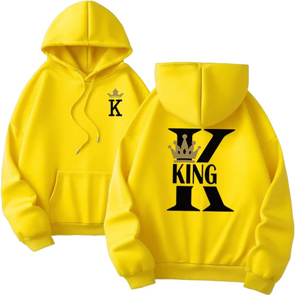 Hot Sales Mens Womens Hoodies King Queen Printing Sweatshirts Versatile Casual Couple's Clothing Daily Pullover Fall Winter Y2k