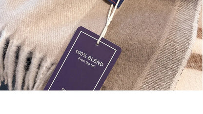 2025 New Wool Women Scarf Luxury Cashmere Winter Blanket Wraps Casual Plaid Print Pashmina Bufanda Travel Poncho Stoles Echarpe