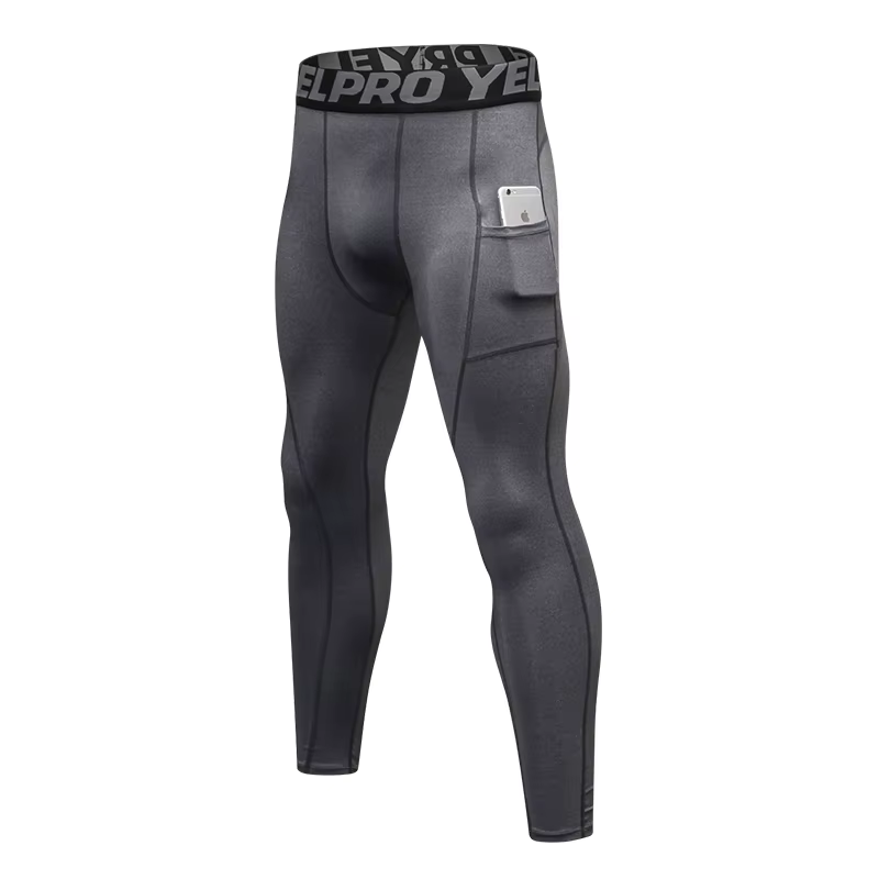 Men's Compression Running Tights - Elastic Fitness Pants for Basketball and Gym Workouts
